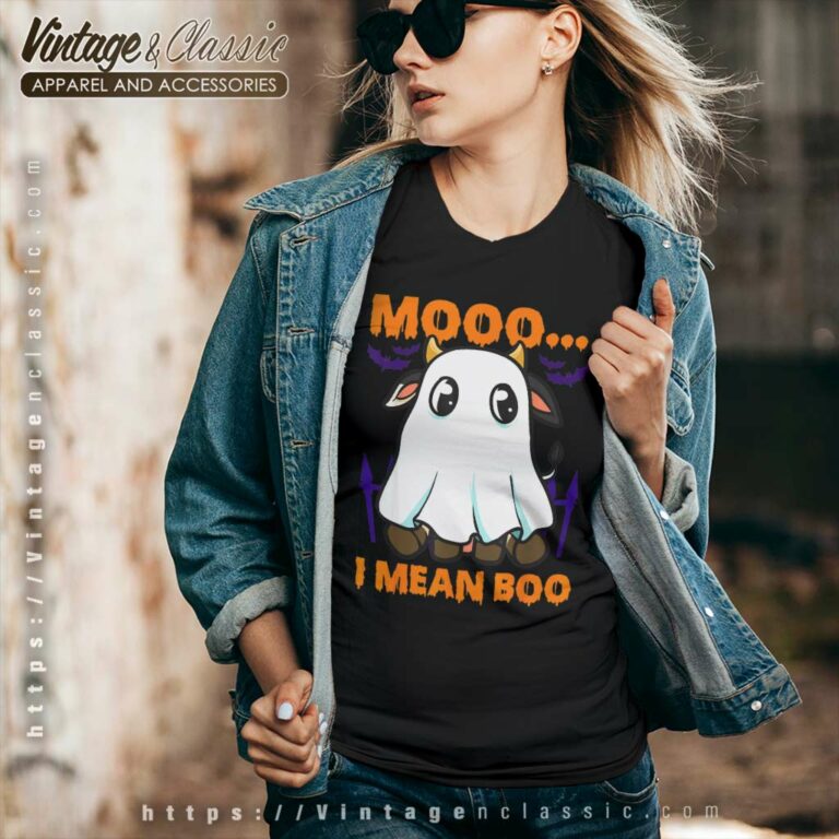 Ghost Cow Moo I Mean Boo Funny Halloween Cow Boo V Neck TShirt Ghost Cow Moo I Mean Boo Funny Halloween Cow Boo V Neck TShirt
