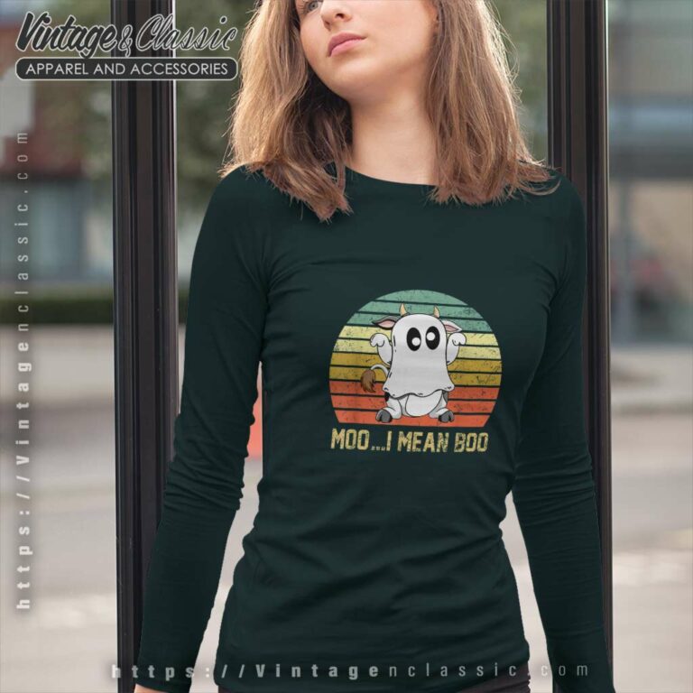 Ghost Cow Moo I Mean Boo Halloween 2023 Long Sleeve Tee Ghost Cow Moo I Mean Boo Halloween 2023 Long Sleeve Tee