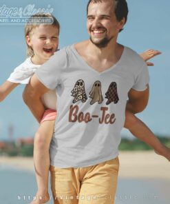 Ghost Fall Halloween Boujee Boo Jee Funny V Neck TShirt