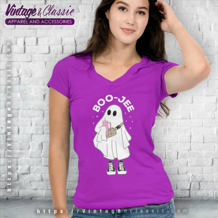 Ghost Halloween Boo Jee V Neck TShirt Ghost Halloween Boo Jee V Neck TShirt