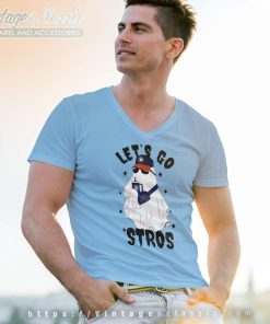 Ghost Houston Astros Lets Go Stros V Neck TShirt