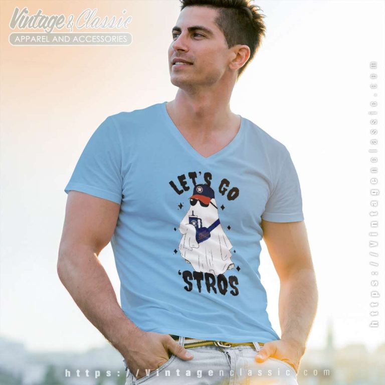 Ghost Houston Astros Lets Go Stros V Neck TShirt Ghost Houston Astros Lets Go Stros V Neck TShirt