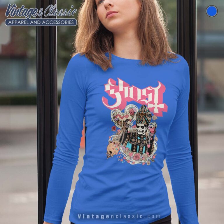Ghost Logo Hearts Papa Valentines Day Longsleeves Ghost Logo Hearts Papa Valentines Day Longsleeves