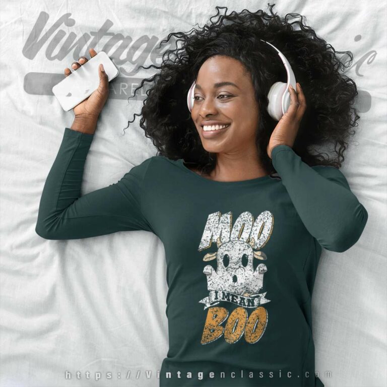 Ghost Moo I Mean Boo Ghost Cows Cow Halloween Long Sleeve Tee Ghost Moo I Mean Boo Ghost Cows Cow Halloween Long Sleeve Tee