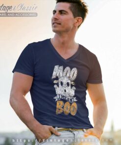 Ghost Moo I Mean Boo Ghost Cows Cow Halloween V Neck TShirt