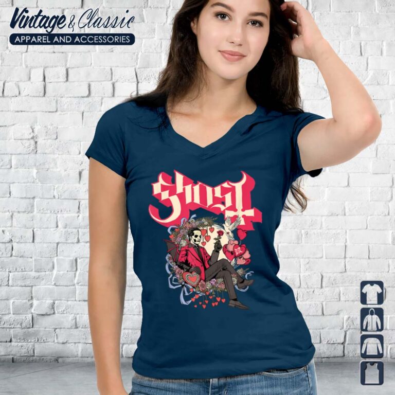 Ghost Papa Cupid Valentines Day Vneck Ghost Papa Cupid Valentines Day Vneck