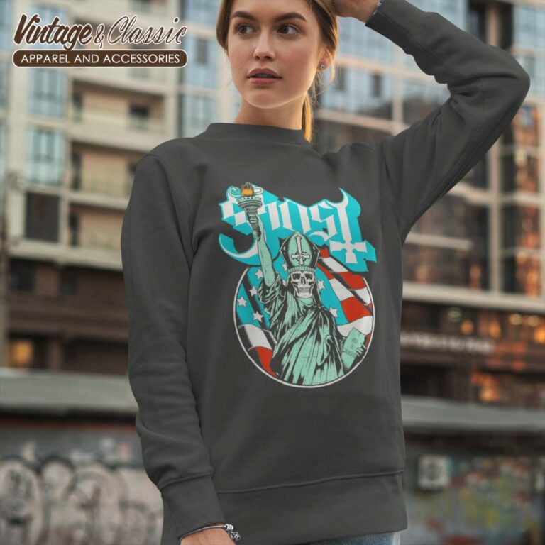 Ghost Shirt Ghost Blue Statue Stars and Stripes Sweatshirt Ghost Shirt Ghost Blue Statue Stars and Stripes Sweatshirt