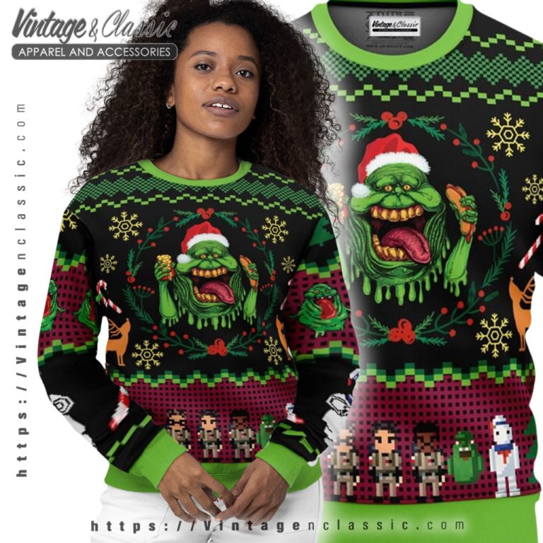Ghostbusters Slimer Santa Ugly Christmas Sweater Women Ugly Sweater Ghostbusters Slimer Santa Ugly Christmas Sweater Women Ugly Sweater