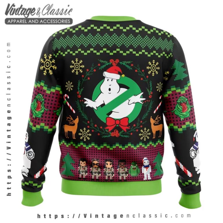 Ghostbusters Slimer Santa Ugly Christmas Sweater back Ugly Sweater Ghostbusters Slimer Santa Ugly Christmas Sweater back Ugly Sweater