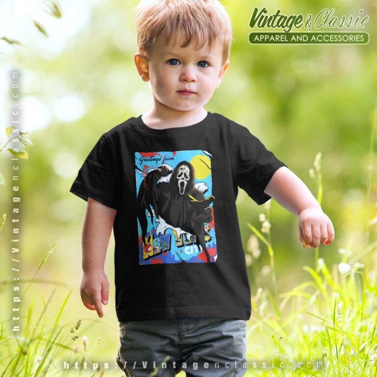Ghostface greetings from NYC Kids Shirt Ghost face Shirt Ghostface greetings from NYC Kids Shirt Ghost face Shirt
