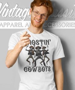 Ghostin Cowboys Halloween Skeleton T Shirt