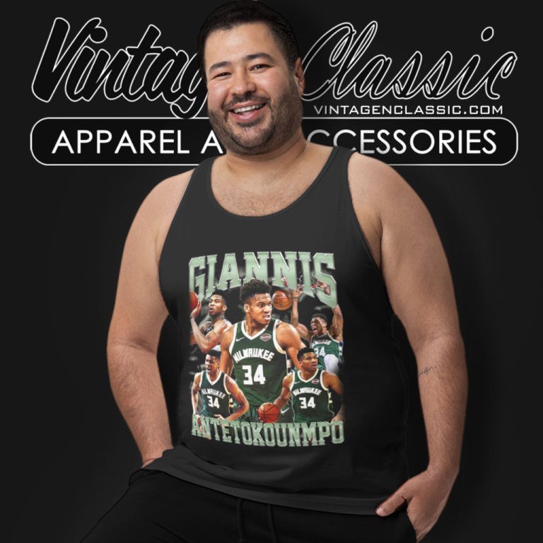 Giannis Antetokounmpo 90s Style Graphic Tank Top Racerback Giannis Antetokounmpo 90s Style Graphic Tank Top Racerback