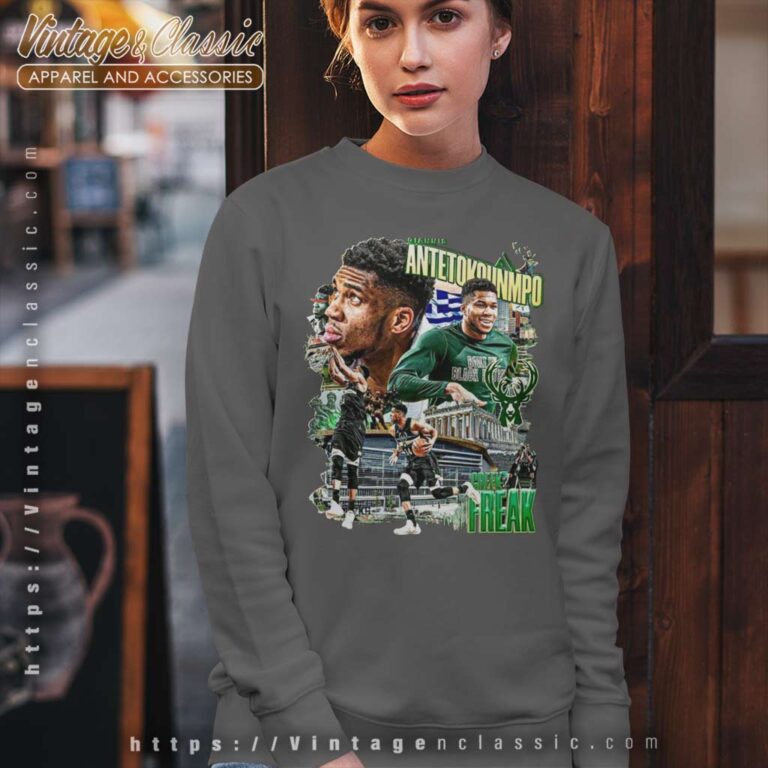 Giannis Antetokounmpo Green Freak Milwaukee Bucks Sweatshirt Giannis Antetokounmpo Green Freak Milwaukee Bucks Sweatshirt