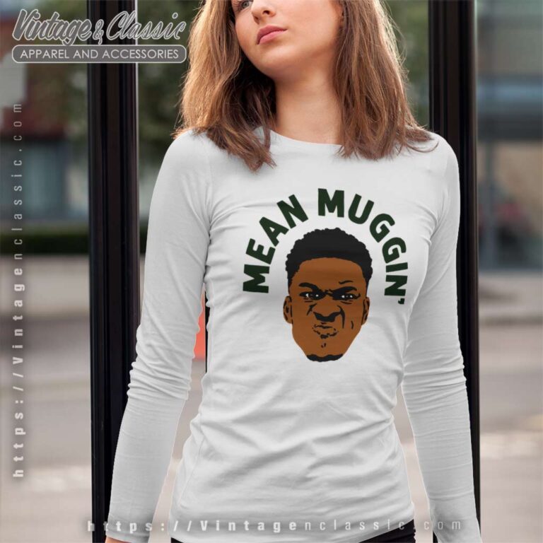 Giannis Antetokounmpo Mean Muggin Milwaukee Bucks Long Sleeve Tee Giannis Antetokounmpo Mean Muggin Milwaukee Bucks Long Sleeve Tee