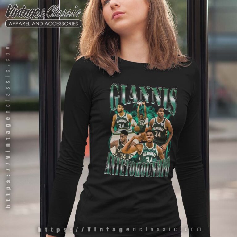 Giannis Antetokounmpo Milwaukee Bucks NBA Basketball Longsleeves Giannis Antetokounmpo Milwaukee Bucks NBA Basketball Longsleeves