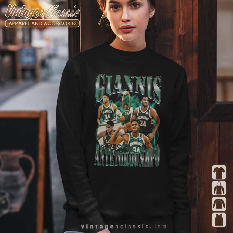 Giannis Antetokounmpo Milwaukee Bucks NBA Basketball Sweatshirt Giannis Antetokounmpo Milwaukee Bucks NBA Basketball Sweatshirt