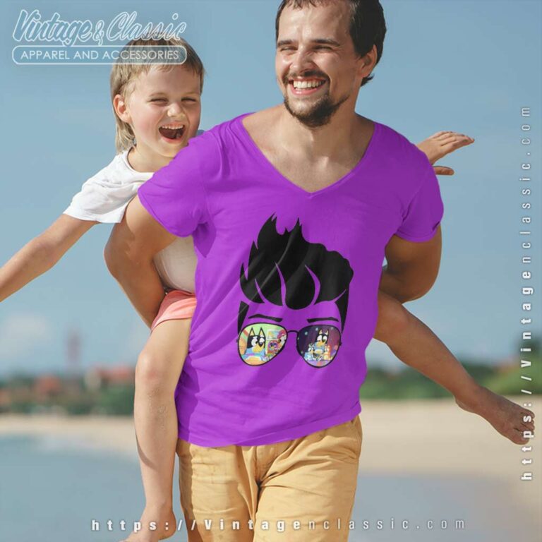 Gift For Bluey Fathers Day Vneck Gift For Bluey Fathers Day Vneck