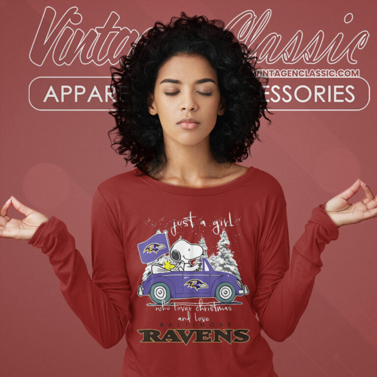 Girl Who Lover Christmas And Love Ravens Long Sleeve Tee Girl Who Lover Christmas And Love Ravens Long Sleeve Tee