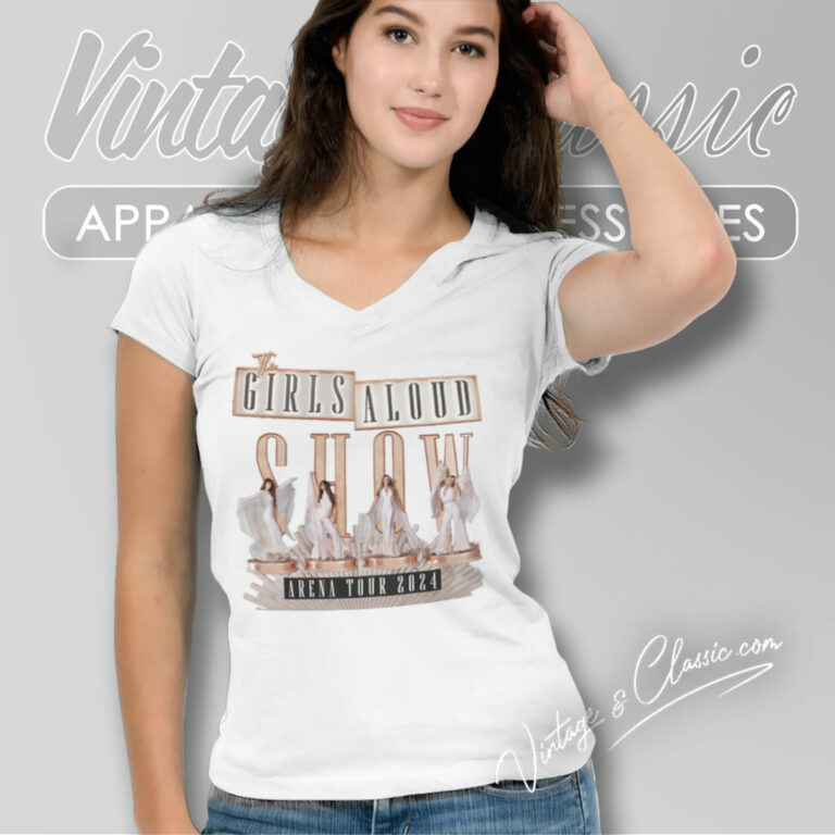 Girls Aloud 21st Anniversary Arena Tour V Neck TShirt Girls Aloud 21st Anniversary Arena Tour V Neck TShirt