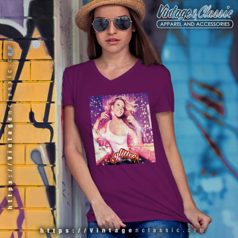 Glitter By Mariah Carey Poster V Neck TShirt 1 Glitter By Mariah Carey Poster V Neck TShirt 1
