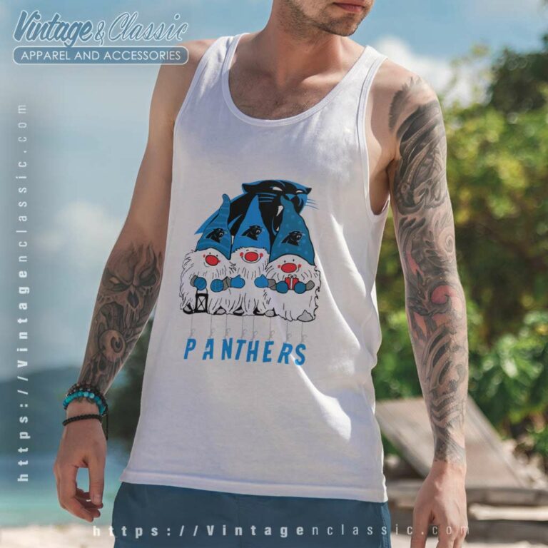 Gnome Xmas Carolina Panthers Tank Top Racerback Gnome Xmas Carolina Panthers Tank Top Racerback