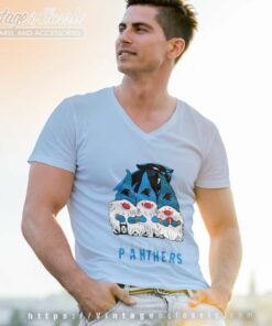 Gnome Xmas Carolina Panthers V Neck TShirt