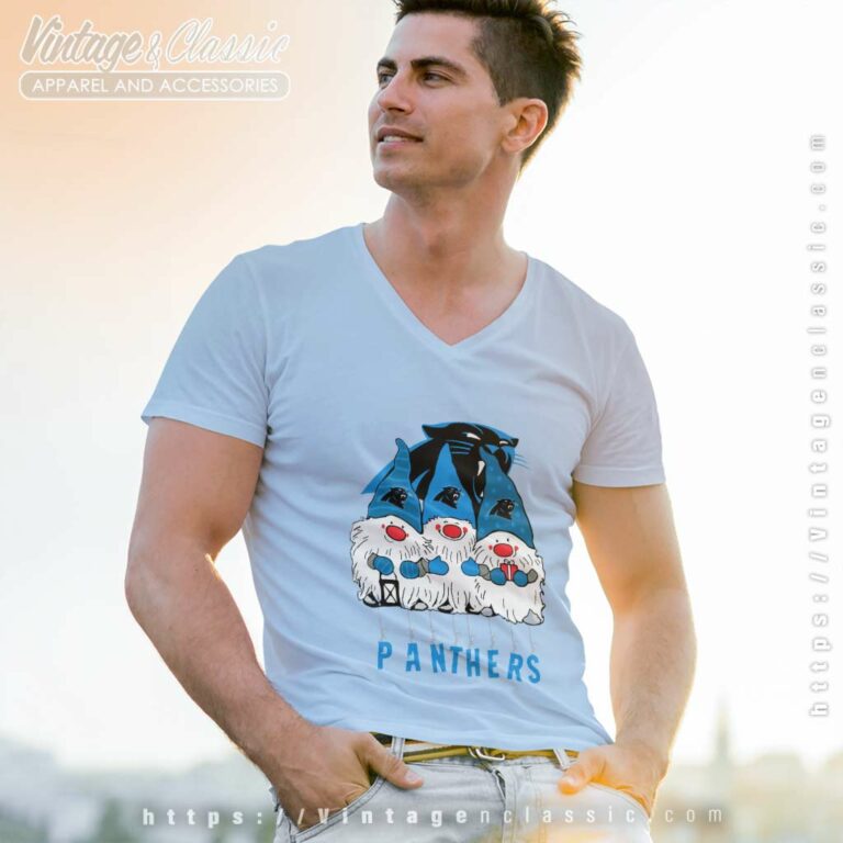 Gnome Xmas Carolina Panthers V Neck TShirt Gnome Xmas Carolina Panthers V Neck TShirt