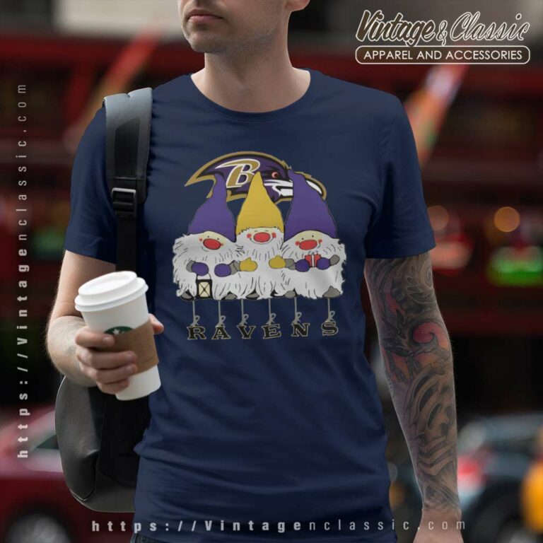 Gnomies Baltimore Ravens Christmas T Shirt Gnomies Baltimore Ravens Christmas T Shirt