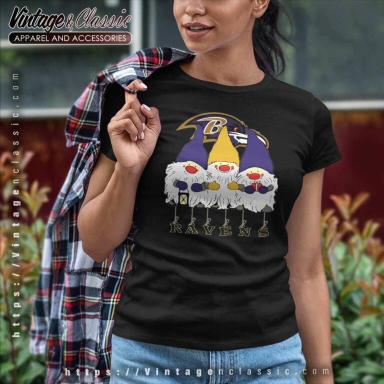 Gnomies Baltimore Ravens Christmas Women TShirt Gnomies Baltimore Ravens Christmas Women TShirt