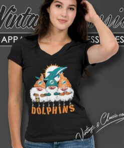 Gnomies Miami Dolphins Christmas V Neck TShirt