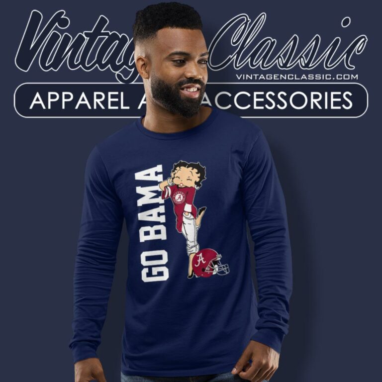 Go Alabama Crimson Tide Betty Boop Long Sleeve Tee Go Alabama Crimson Tide Betty Boop Long Sleeve Tee