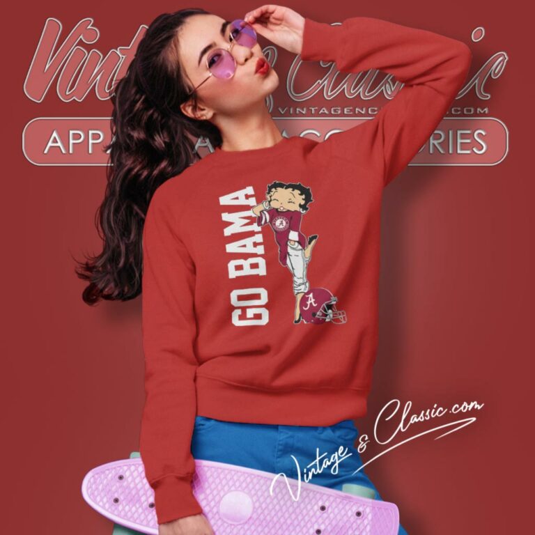 Go Alabama Crimson Tide Betty Boop Sweatshirt Go Alabama Crimson Tide Betty Boop Sweatshirt