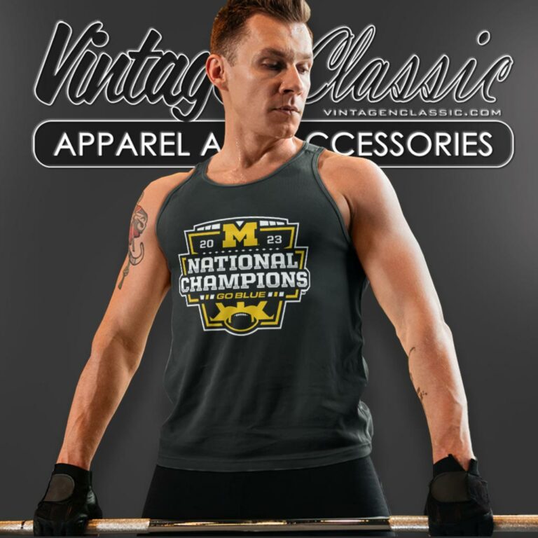 Go Blue Michigan Wolverines Cfp 2023 National Champions Tank Top Racerback Go Blue Michigan Wolverines Cfp 2023 National Champions Tank Top Racerback