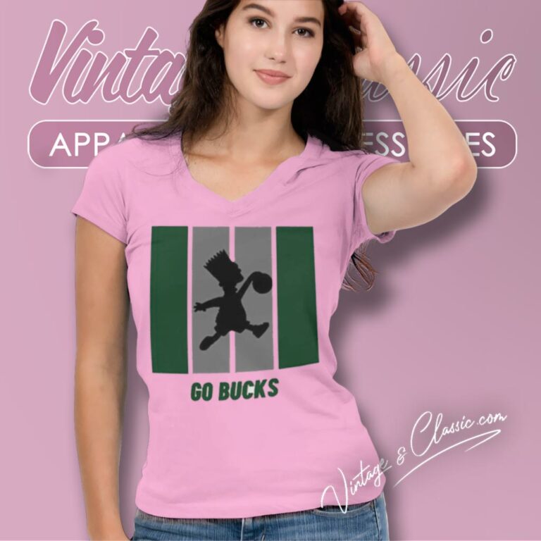Go Bucks Air Bart Simpsons V Neck TShirt Go Bucks Air Bart Simpsons V Neck TShirt