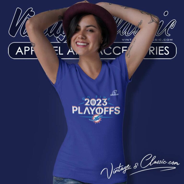 Go Fins Dolphins 2023 Nfl Playoffs V Neck TShirt Go Fins Dolphins 2023 Nfl Playoffs V Neck TShirt