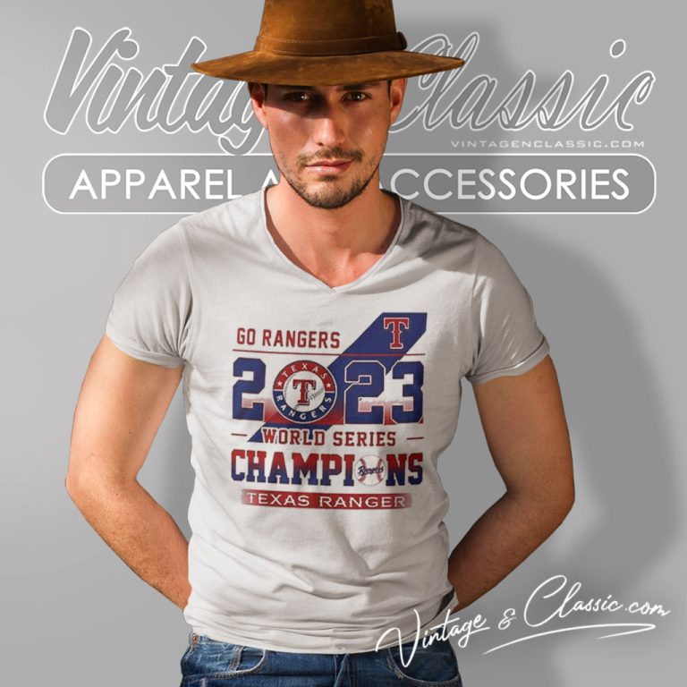 Go Rangers 2023 Texas Rangers American League Champions V Neck TShirt Go Rangers 2023 Texas Rangers American League Champions V Neck TShirt
