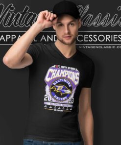 Go Raven 2023 Afc North Division Champions Baltimore Ravens V Neck TShirt