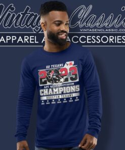 Go Texans 2023 Afc South Division Champions Houston Texans Long Sleeve Tee