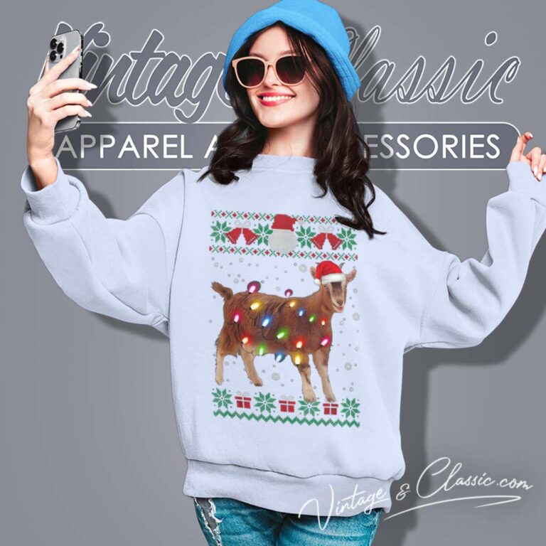 Goat Christmas Sweater Goat Christmas Tree Lights Sweatshirt Goat Christmas Sweater Goat Christmas Tree Lights Sweatshirt