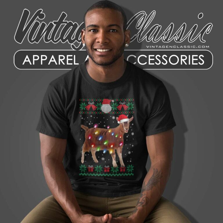 Goat Christmas Sweater Goat Christmas Tree Lights T Shirt Goat Christmas Sweater Goat Christmas Tree Lights T Shirt