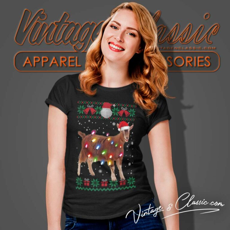 Goat Christmas Sweater Goat Christmas Tree Lights Women TShirt Goat Christmas Sweater Goat Christmas Tree Lights Women TShirt