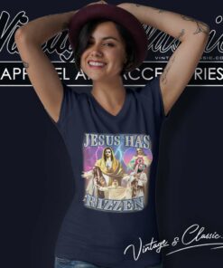 God Christian Jesus Has Rizzen V Neck TShirt