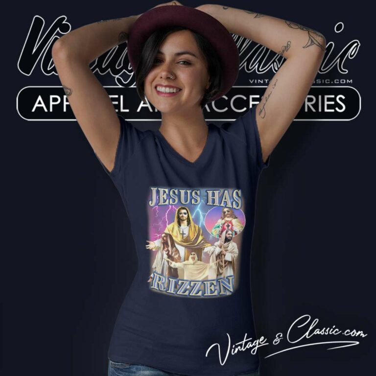 God Christian Jesus Has Rizzen V Neck TShirt God Christian Jesus Has Rizzen V Neck TShirt