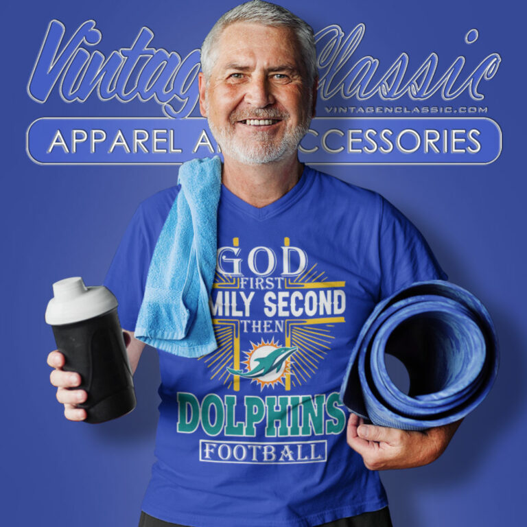 God First Family Second Miami Dolphins V Neck TShirt God First Family Second Miami Dolphins V Neck TShirt