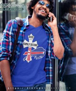 God First Family Second Then Bills V Neck TShirt