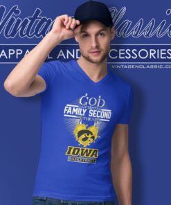 God First Family Second Then Iowa Hawkeyes Basketball V Neck TShirt