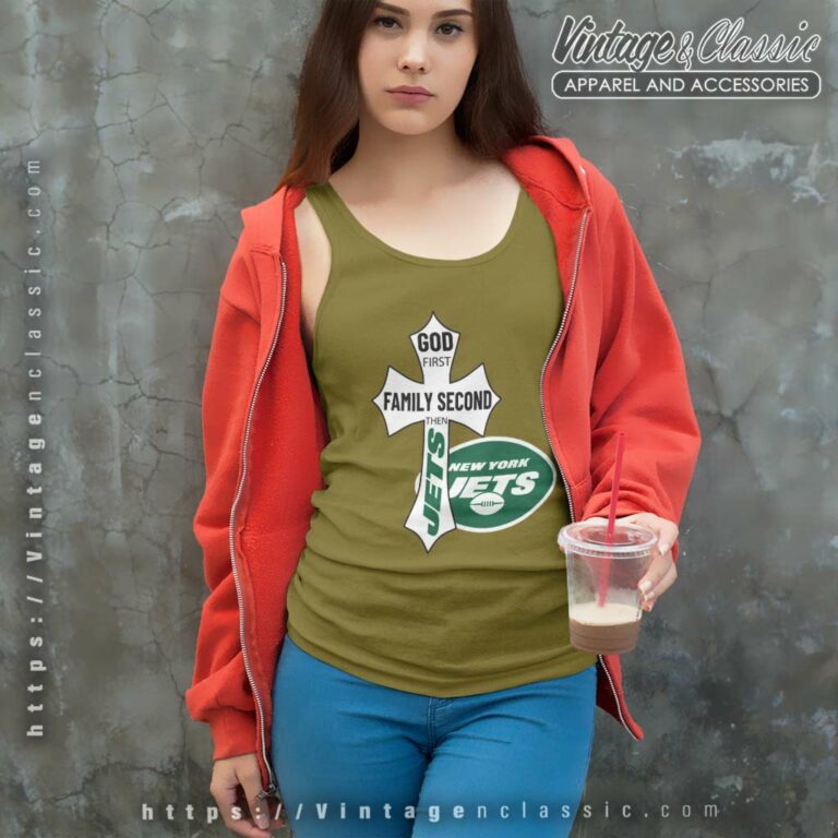 God First Family Second Then Jets Tank Top Racerback God First Family Second Then Jets Tank Top Racerback