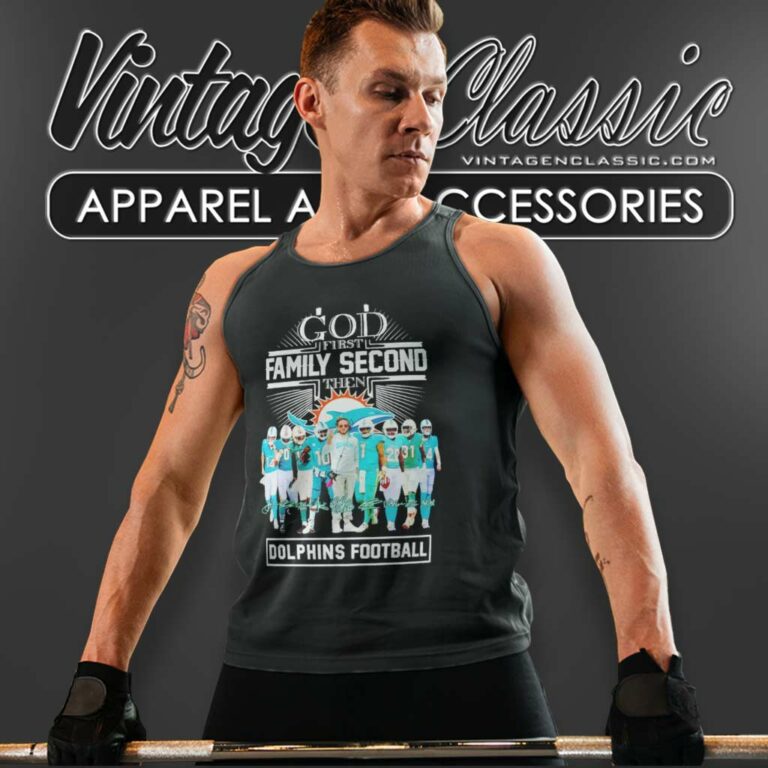 God First Family Second Then Miami Dolphins Football Signatures Tank Top Racerback God First Family Second Then Miami Dolphins Football Signatures Tank Top Racerback