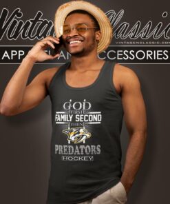 God First Family Second Then Nashville Predators Hockey Tank Top Racerback