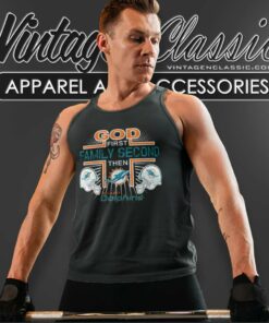 God First Family Second Then Nfl Dolphins Tank Top Racerback